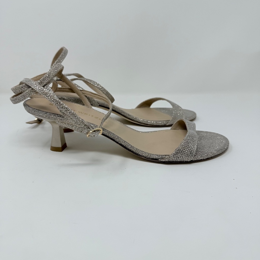 New Stuart Weitzman Women's Nudist 50 Wrap Sandals In Poudre Sz 10.5 - Picture 11 of 15